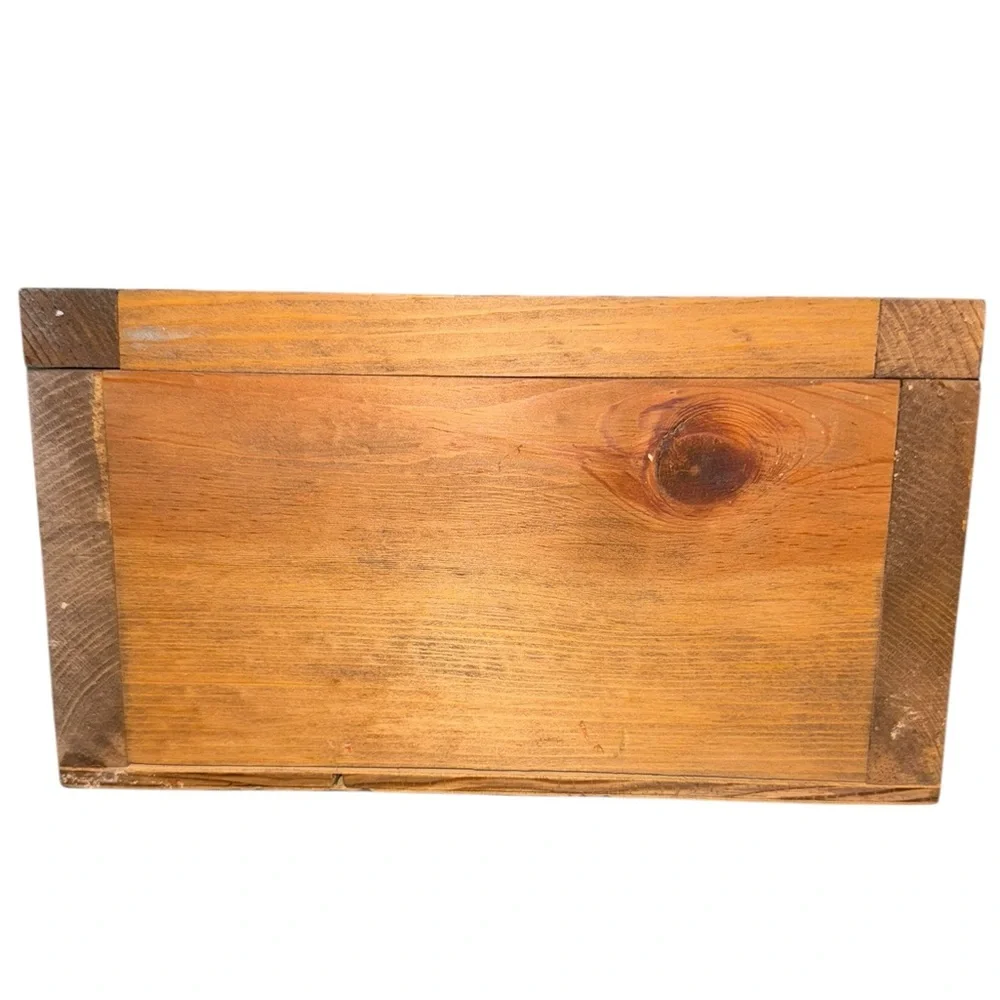 Vintage Roseburg Resin-Tote Wooden Wall Cabinet Salt Box Folk Art